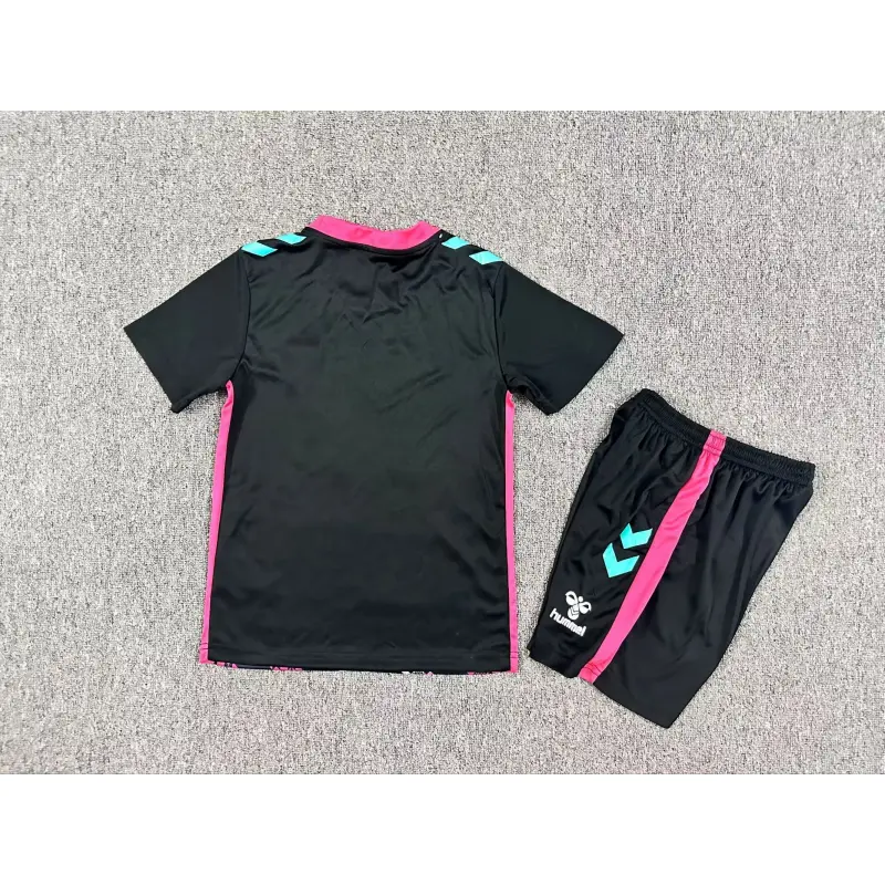 Camiseta de Portero Sunderland AFC 2025/2026 Negro/Rosa/Blanco Niño Kit