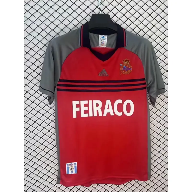 Camiseta Deportivo de La Coruña 1999/00 Third Retro Rojo/Gris