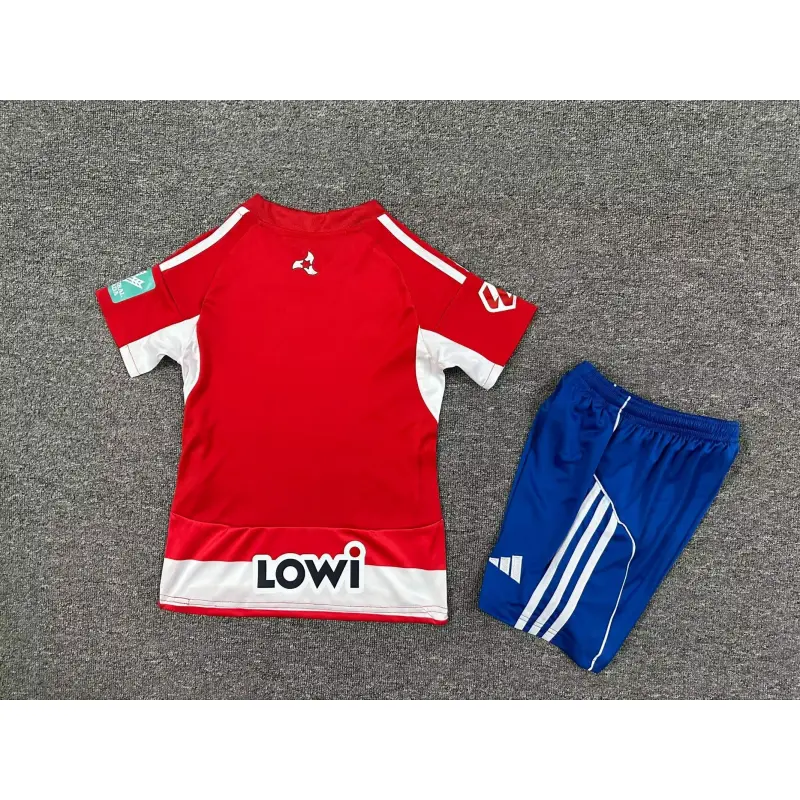 Camiseta Granada 2025/2026 Home Rojo/Blanco Niño Kit con Parche La Liga