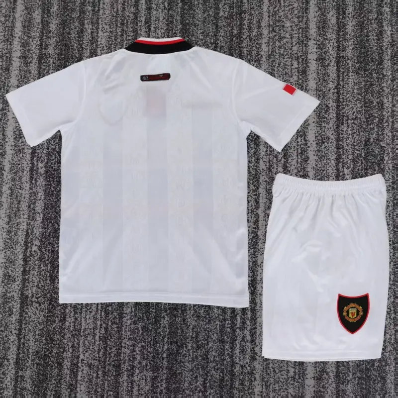 Camiseta Manchester United 1998/99 Away Retro Blanco Niño Kit