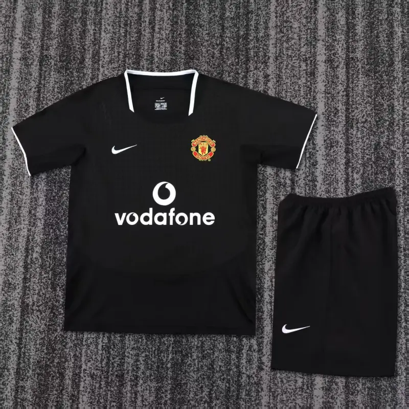 Camiseta Manchester United 2003/04 Away Retro Negro Niño Kit