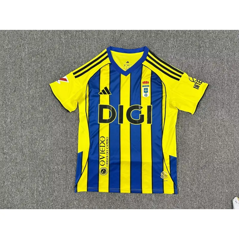 Camiseta Real Oviedo 2025/2026 Away Azul/Amarillo con Parche La Liga