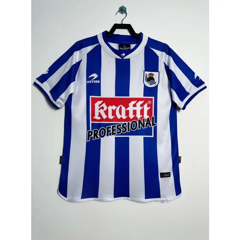 Camiseta Real Sociedad 2002/03 Home Retro Azul/Blanco