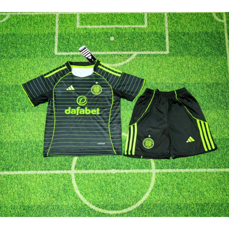 Camiseta Celtic 2025/2026 Away Negro/Verde Niño Kit