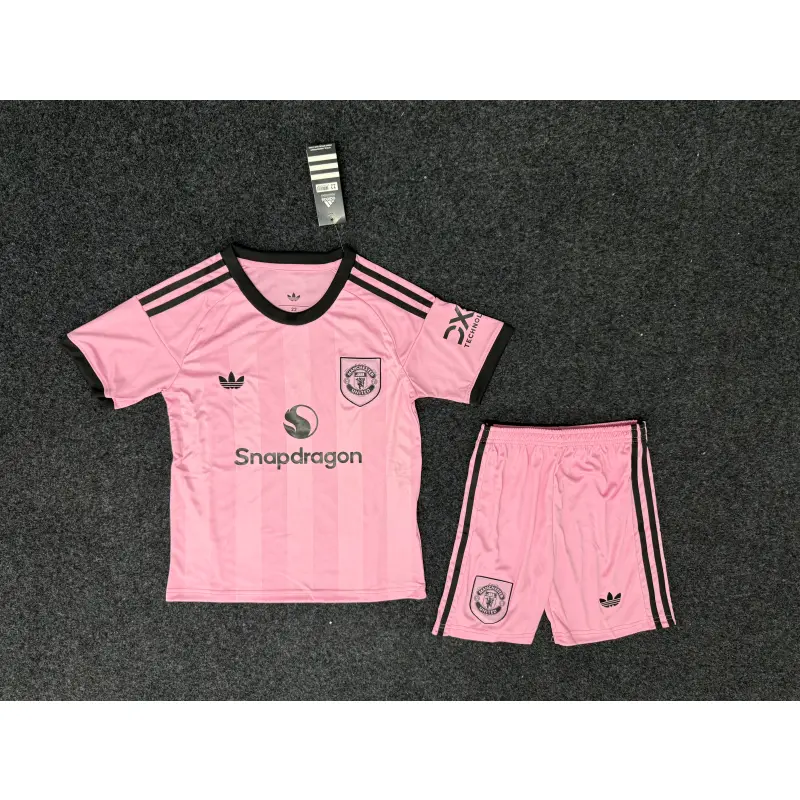 Camiseta de Portero Manchester United 2025/2026 Rosa Niño Kit