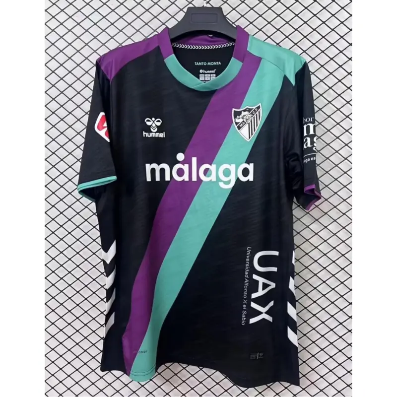 Camiseta Málaga CF 2025/2026 Away Negro con Parche La Liga