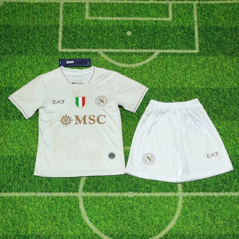 Camiseta Napoli 2025/2026 Away Blanco Niño Kit