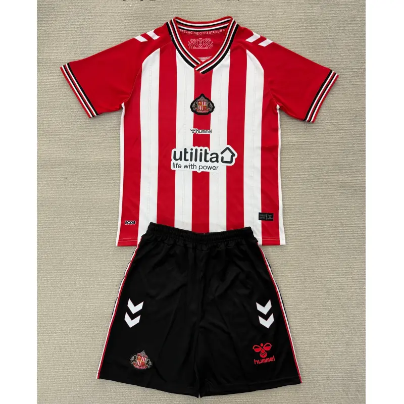 Camiseta Sunderland AFC 2025/2026 Home Rojo/Blanco Niño Kit