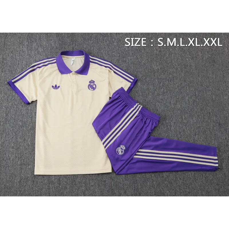 Polo Real Madrid 2025/2026 Beige/Morado