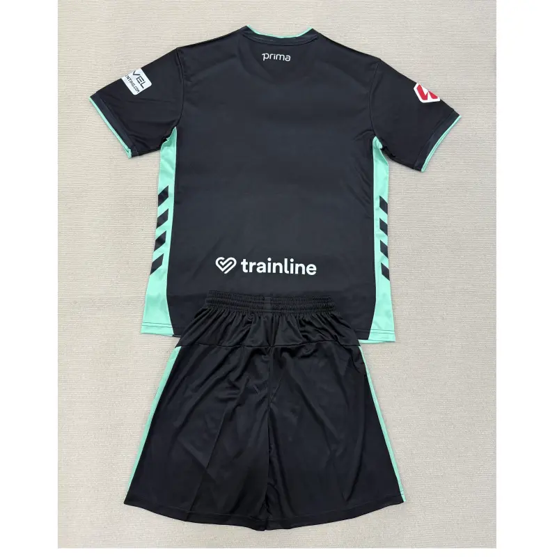 Camiseta Real Betis 2025/2026 Third Negro Niño Kit con Parche La Liga