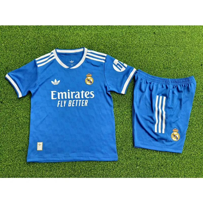 Camiseta Real Madrid 2025/2026 Third Azul Niño Kit (EDICIÓN JUGADOR)