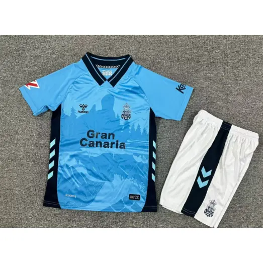Camiseta Las Palmas 2025/2026 Away Azul Niño Kit con Parche La Liga