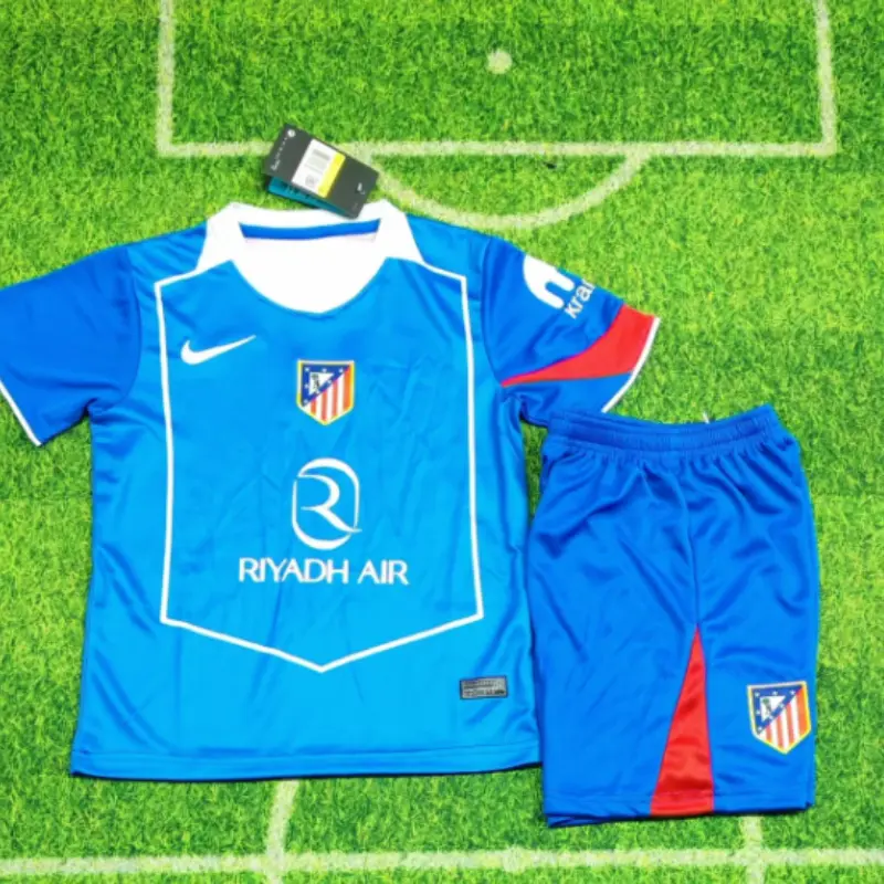 Camiseta Atlético de Madrid 2025/2026 Third Azul/Rojo Niño Kit