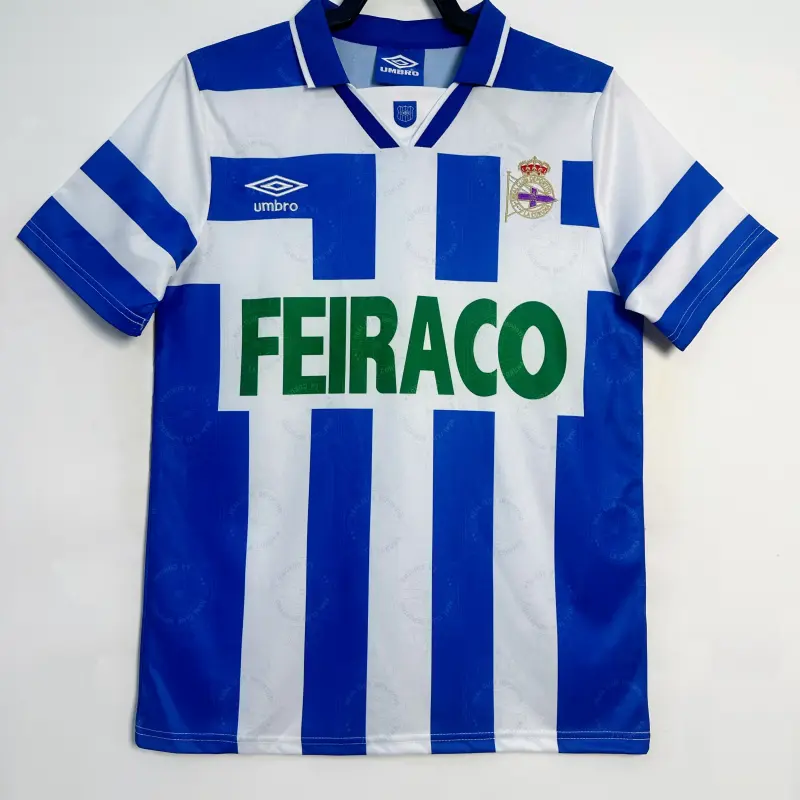 Camiseta Deportivo de La Coruña 1994/95 Home Retro Blanco/Azul