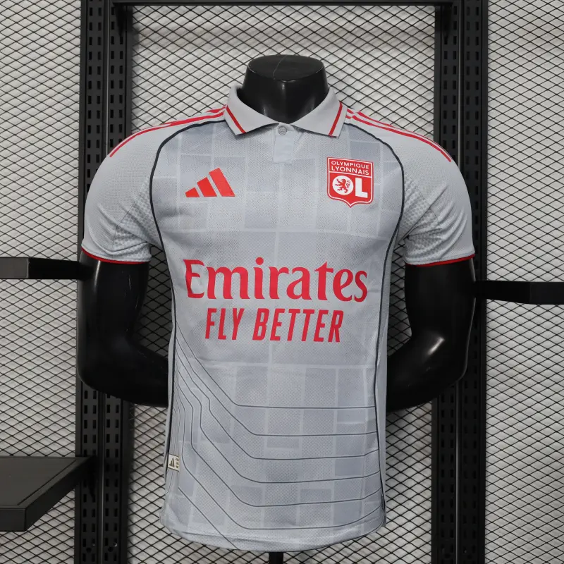 Camiseta Olympique De Lyon 2025/2026 Third Gris (EDICIÓN JUGADOR)