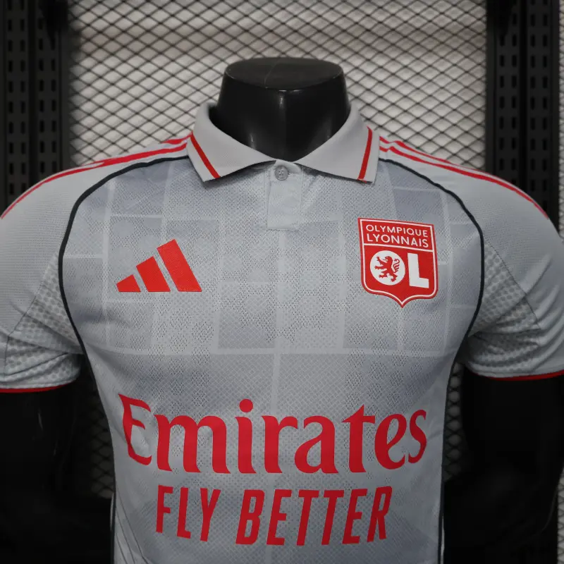 Camiseta Olympique De Lyon 2025/2026 Third Gris (EDICIÓN JUGADOR)