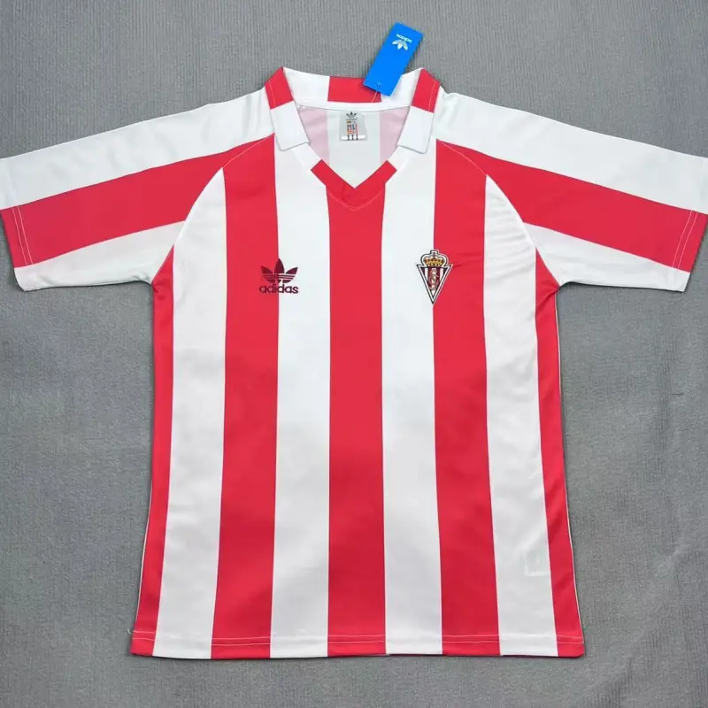 Camiseta Sporting de Gijón 1986/88 Home Retro Blanco/Rojo