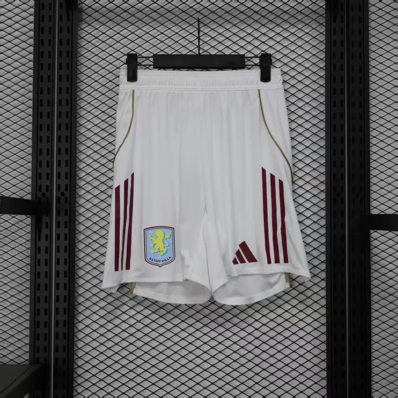 Pantalón Corto Aston Villa 2025/2026 Home Blanco (EDICIÓN JUGADOR)
