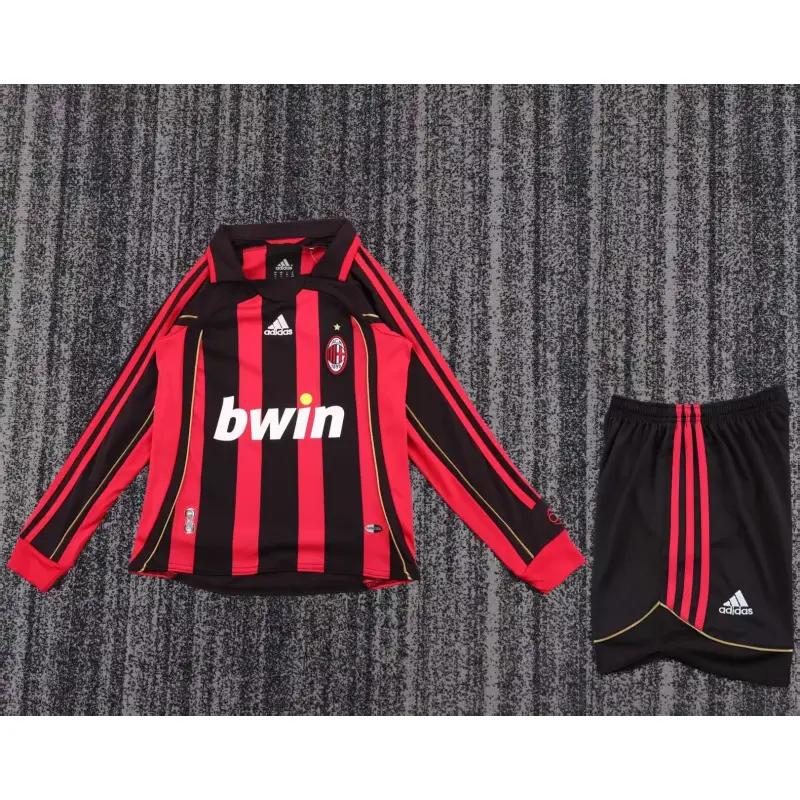 Camiseta AC Milan 2006/07 Home Retro ML Rojo/Negro Niño Kit Camiseta AC Milan 2006/07 Home Retro ML Rojo/Negro Niño Kit
