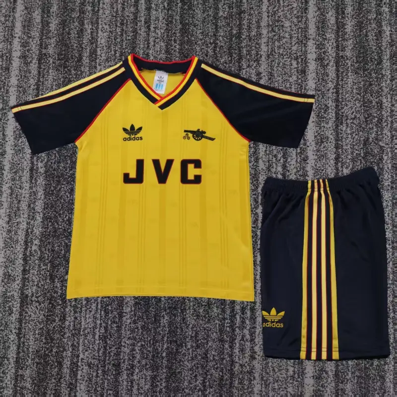 Camiseta Arsenal 1988/90 Away Retro Amarillo/Negro Niño Kit Camiseta Arsenal 1988/90 Away Retro Amarillo/Negro Niño Kit