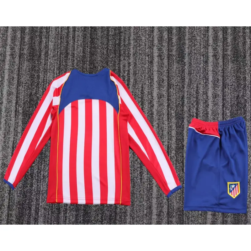 Camiseta Atlético de Madrid 2004/05 Home Retro ML Rojo/Blanco Niño Kit