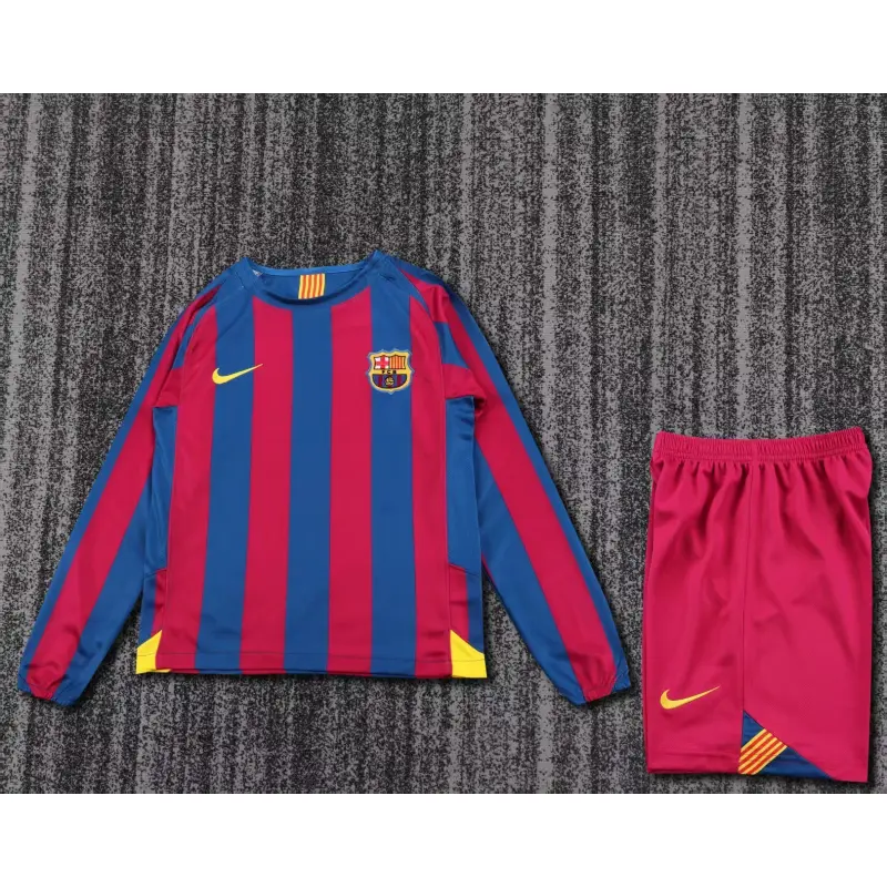 Camiseta Barcelona 2005/06 Home Retro ML Rojo/Azul Niño Kit Camiseta Barcelona 2005/06 Home Retro ML Rojo/Azul Niño Kit