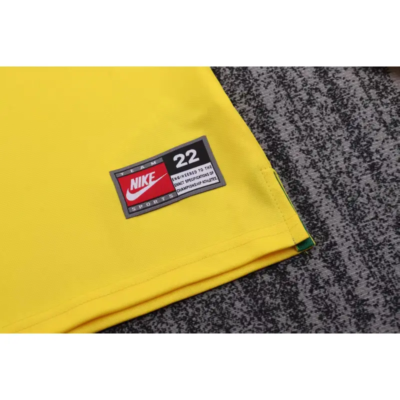 Camiseta Brasil 1998 Home Retro ML Amarillo Niño Kit