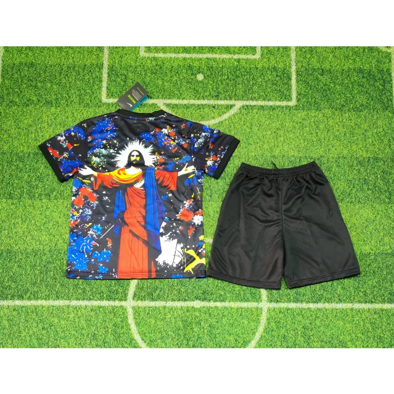 Camiseta Brasil 2025 Especial Edición Negro/Azul/Rojo Niño Kit