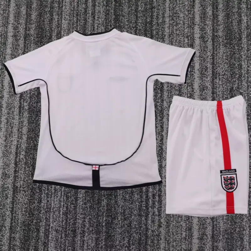 Camiseta Inglaterra 2002 Home Retro Blanco Niño Kit