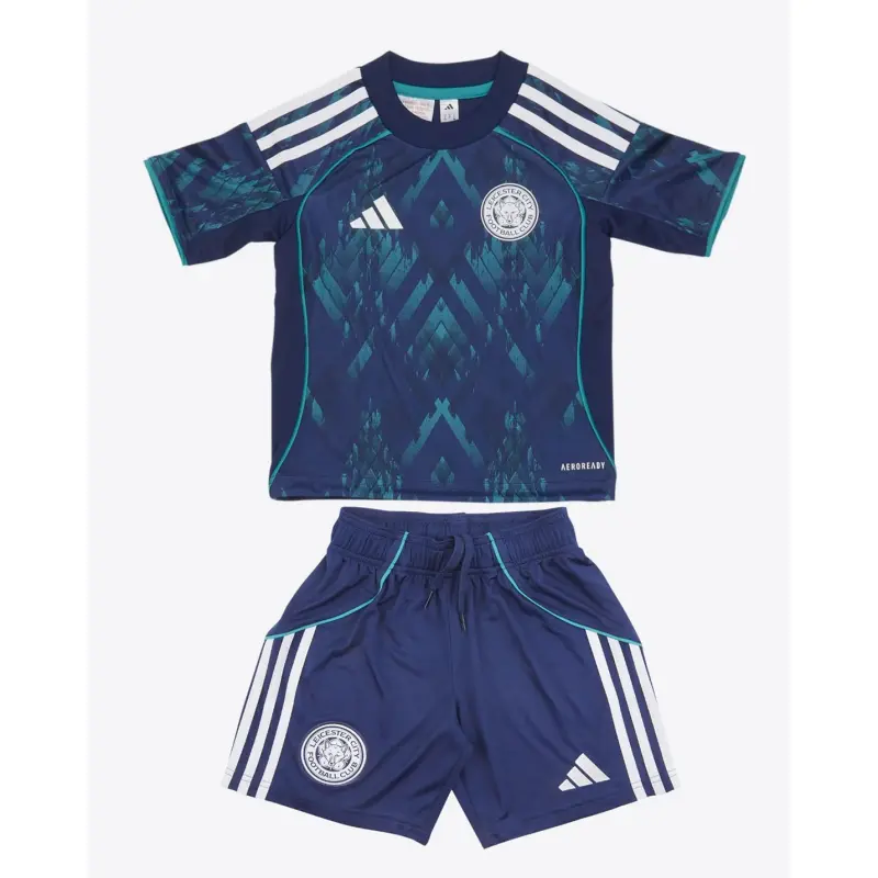 Camiseta Leicester City 2025/2026 Away Azul Niño Kit