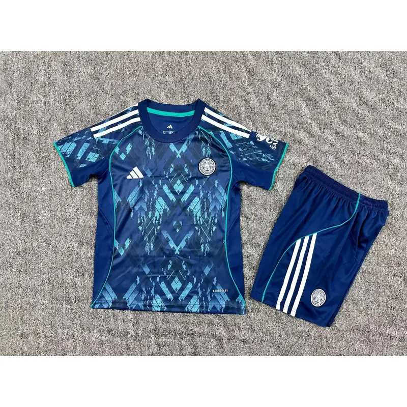 Camiseta Leicester City 2025/2026 Away Azul Niño Kit