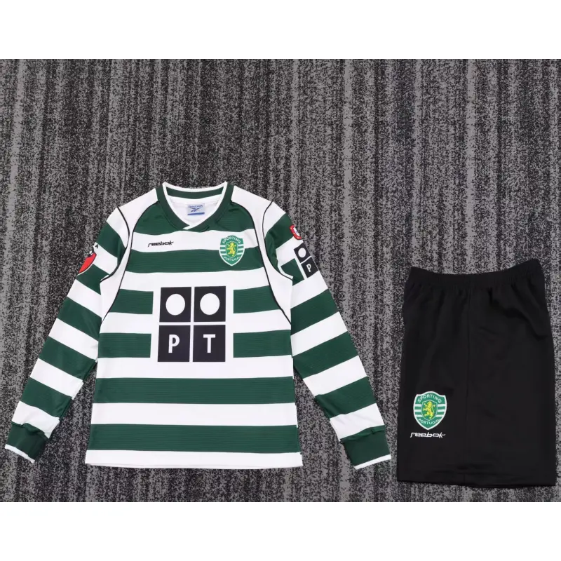 Camiseta Lisboa 2001/03 Home Retro ML Blanco/Verde Niño Kit Camiseta Lisboa 2001/03 Home Retro ML Blanco/Verde Niño Kit