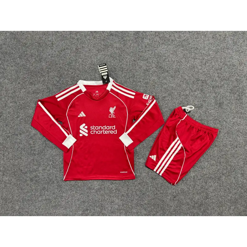 Camiseta Liverpool 2025/2026 Home ML Rojo Niño Kit