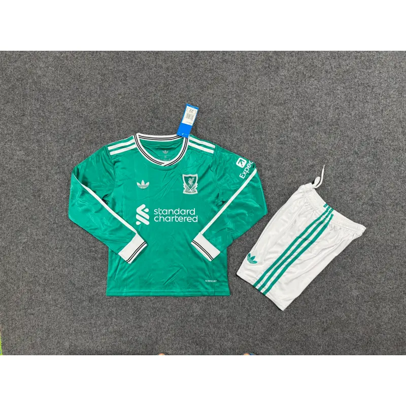 Camiseta Liverpool 2025/2026 Third ML Verde Niño Kit