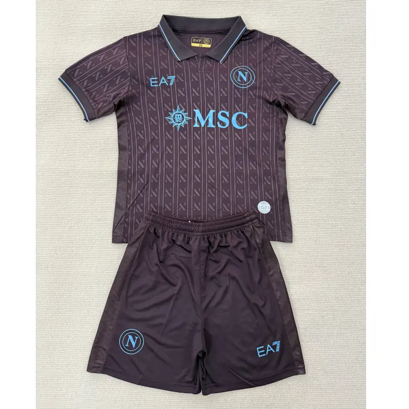 Camiseta Napoli 2025/2026 Third Negro Niño Kit