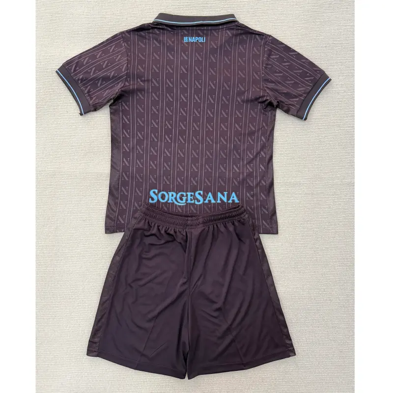 Camiseta Napoli 2025/2026 Third Negro Niño Kit