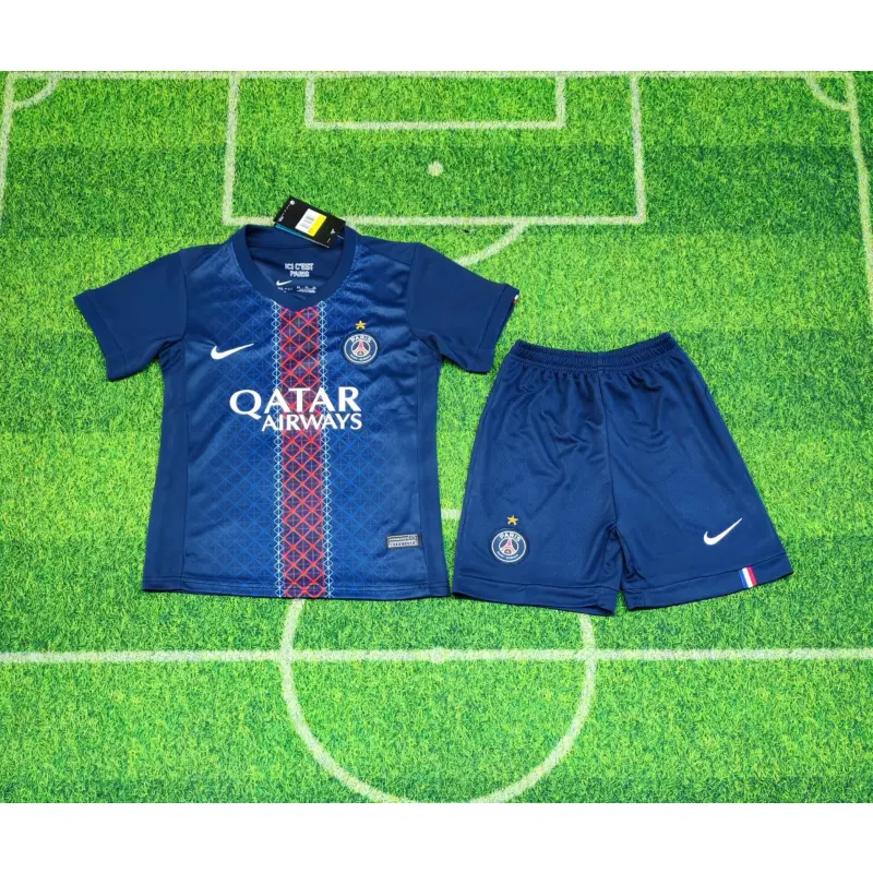 Camiseta PSG 2025/2026 Home con Estrella Azul Niño Kit Camiseta PSG 2025/2026 Home con Estrella Azul Niño Kit