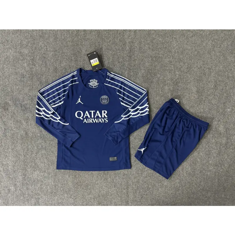 Camiseta PSG 2025/2026 4th ML Azul Niño Kit Camiseta PSG 2025/2026 4th ML Azul Niño Kit