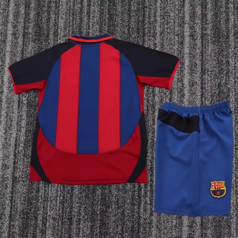 Camiseta Barcelona 2003/04 Home Retro Rojo/Azul Niño Kit
