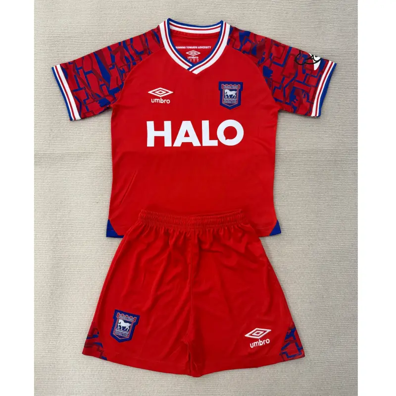 Camiseta Ipswich Town 2025/2026 Away Rojo Niño Kit Camiseta Ipswich Town 2025/2026 Away Rojo Niño Kit