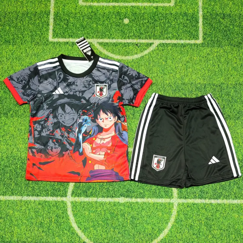 Camiseta Japón 2026 Edición Especial One Piece Negro/Rojo Niño Kit
