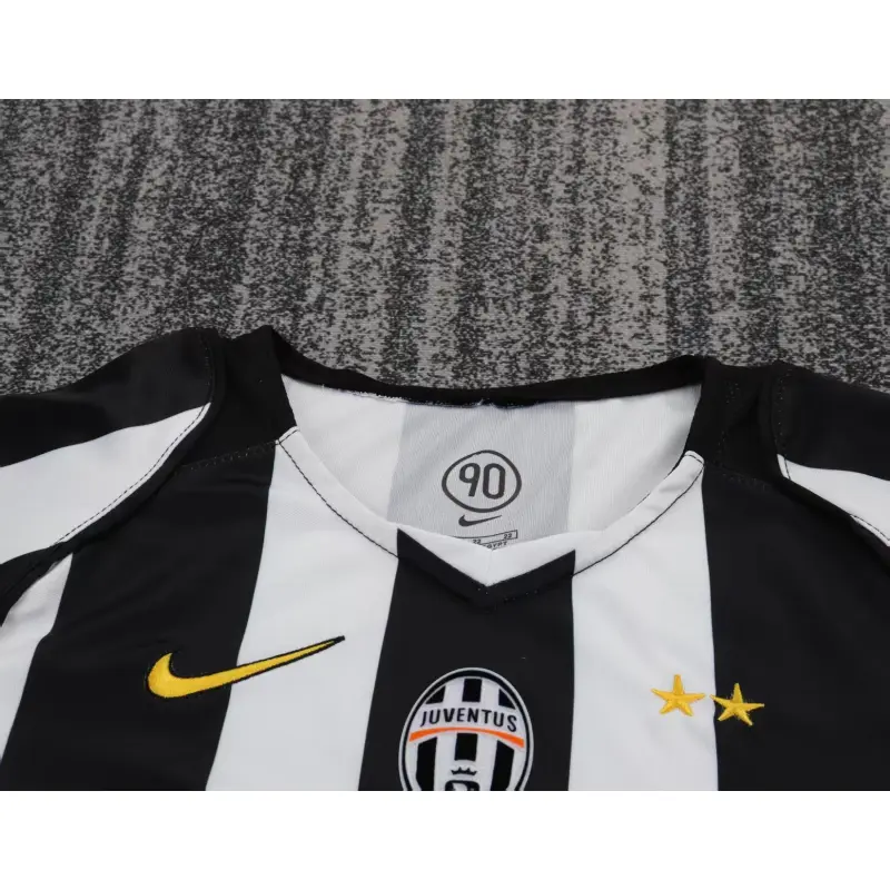 Camiseta Juventus 2004/05 Home Retro Blanco/Negro Niño Kit