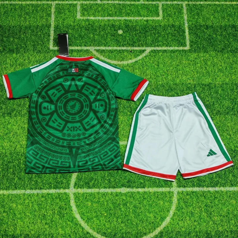 Camiseta México 2026 Verde/Rojo Niño Kit