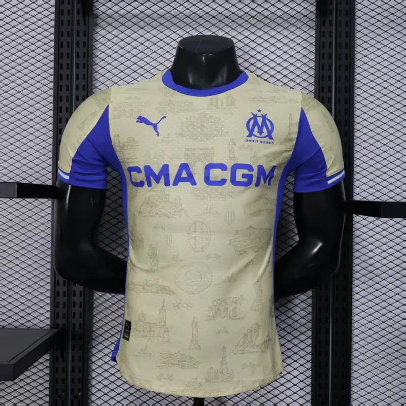 Camiseta Olympique Marsella 2025/2026 4th Amarillo/Azul (EDICIÓN JUGADOR)