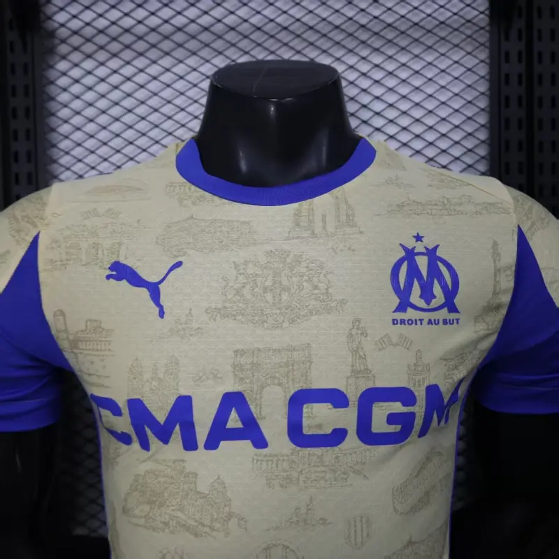 Camiseta Olympique Marsella 2025/2026 4th Amarillo/Azul (EDICIÓN JUGADOR)