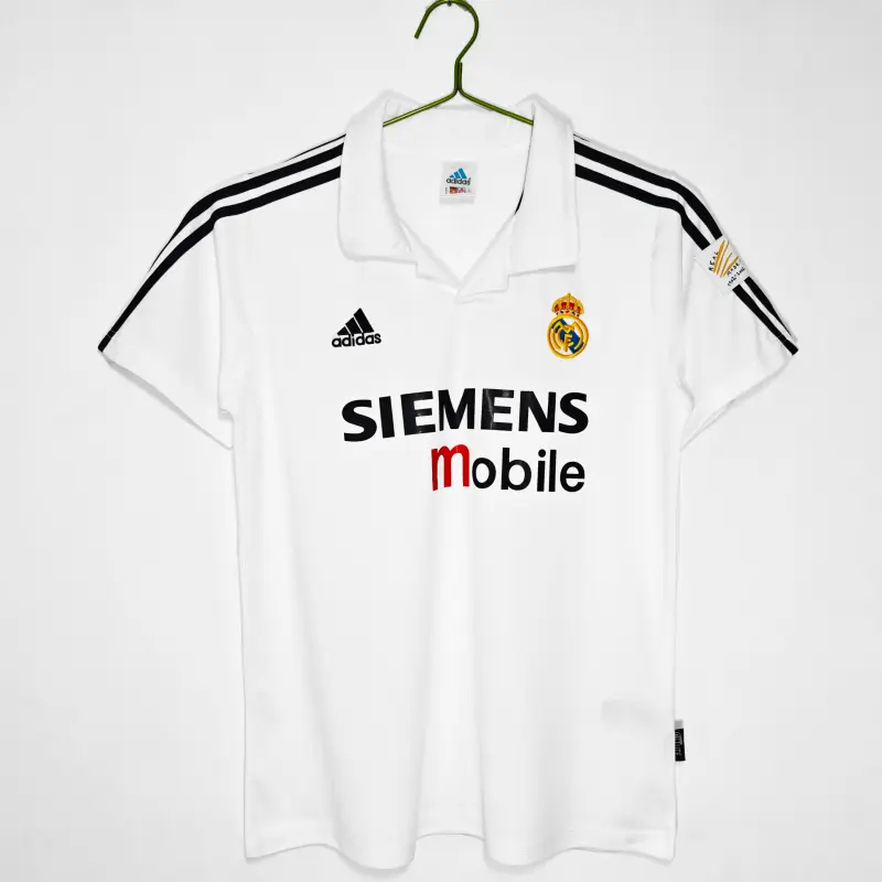 Camiseta Real Madrid 2002/03 Home Retro Blanco con Publicitario