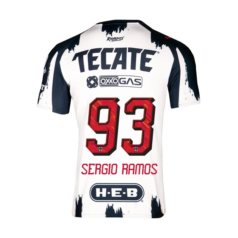 Camiseta SERGIO RAMOS 93 Monterrey 2025/2026 Home Blanco/Azul Marino