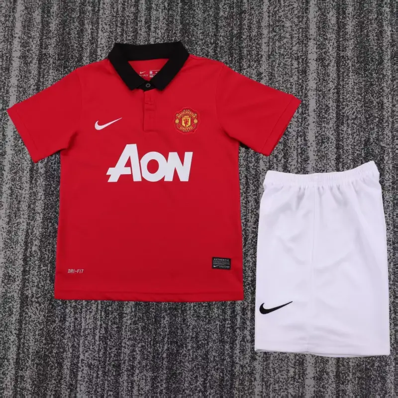 Camiseta Manchester United 2013/14 Home Retro Rojo Niño Kit