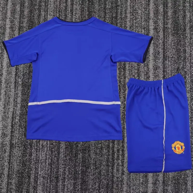 Camiseta Manchester United 2002/03 Third Retro Azul Niño Kit