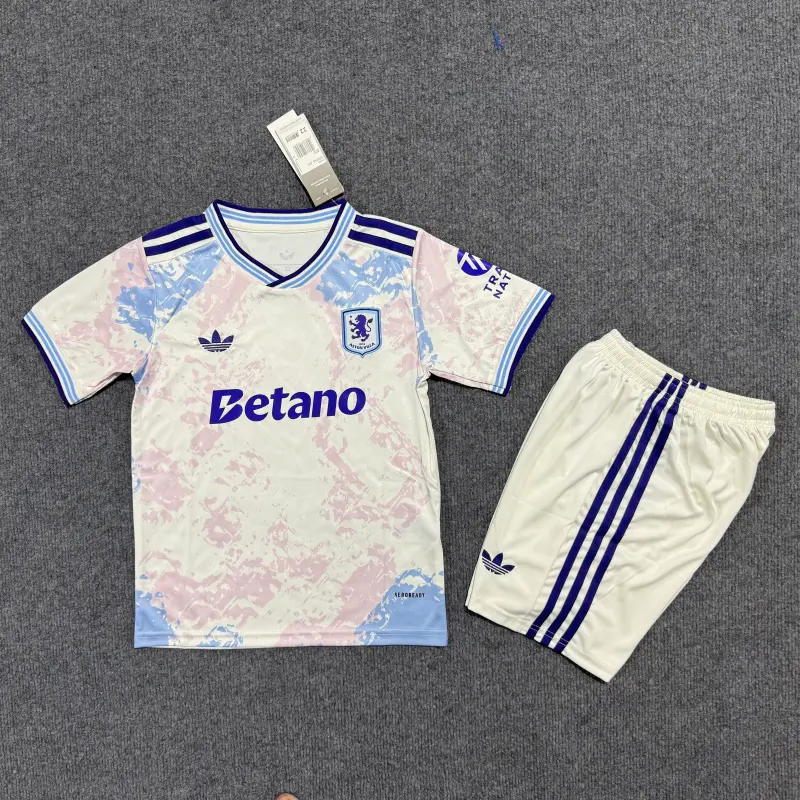 Camiseta Aston Villa 2025/2026 Third Blanco Roto Niño Kit